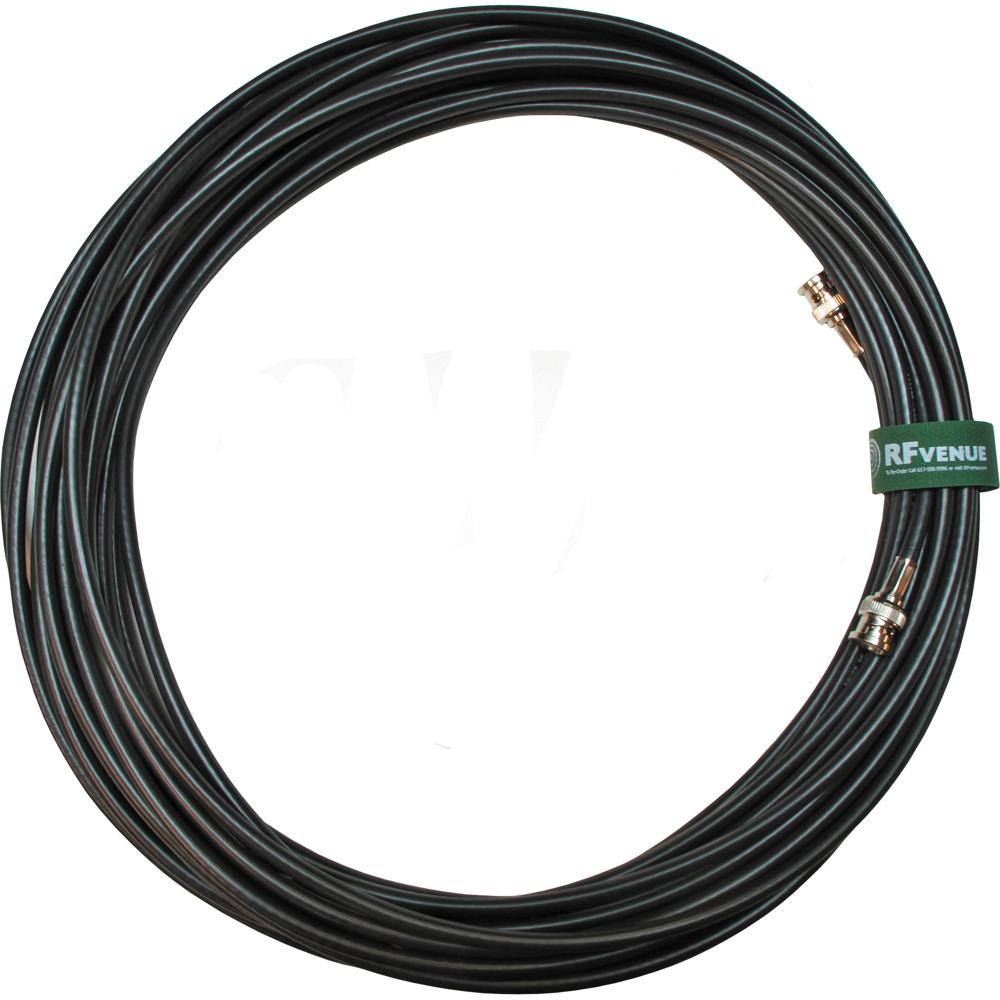 RF Venue Cable Coaxial Antena RG8X 50' BNC 50-Ohm Negro