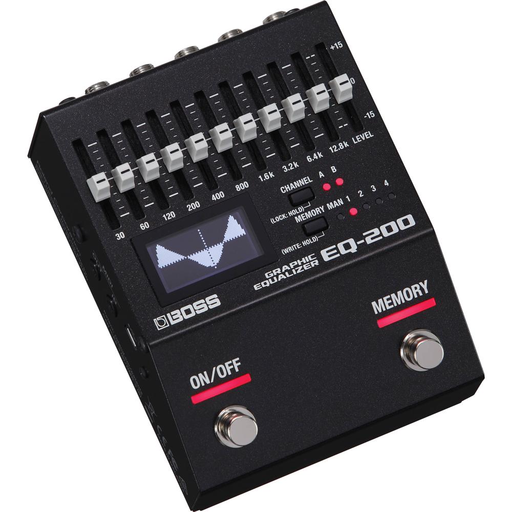 BOSS EQ-200 Pedal Ecualizador Gráfico para Guitarra, Bajo o Teclados, 10 Bandas, 96 kHz,