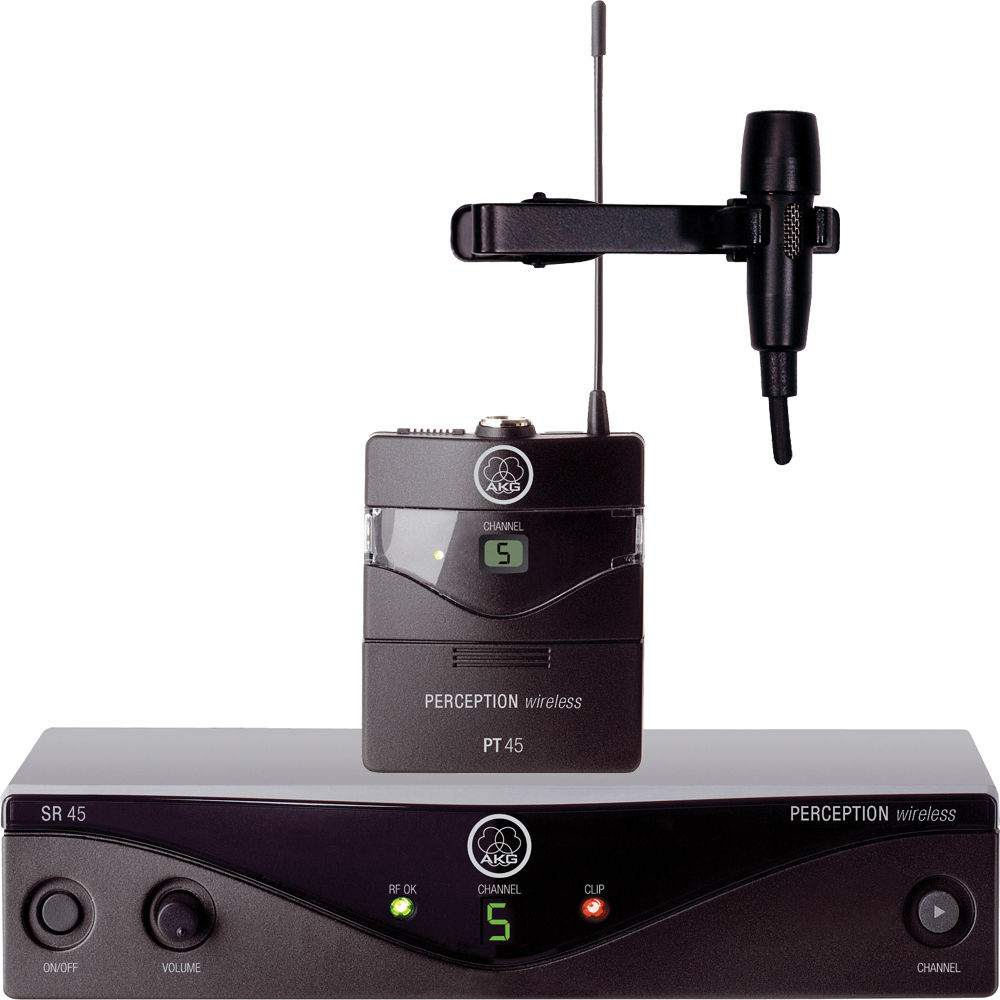 AKG Perception Wireless Presenter Set - Modelo PT 45 - CK 99 L Micrófono Lavalier - Frecu