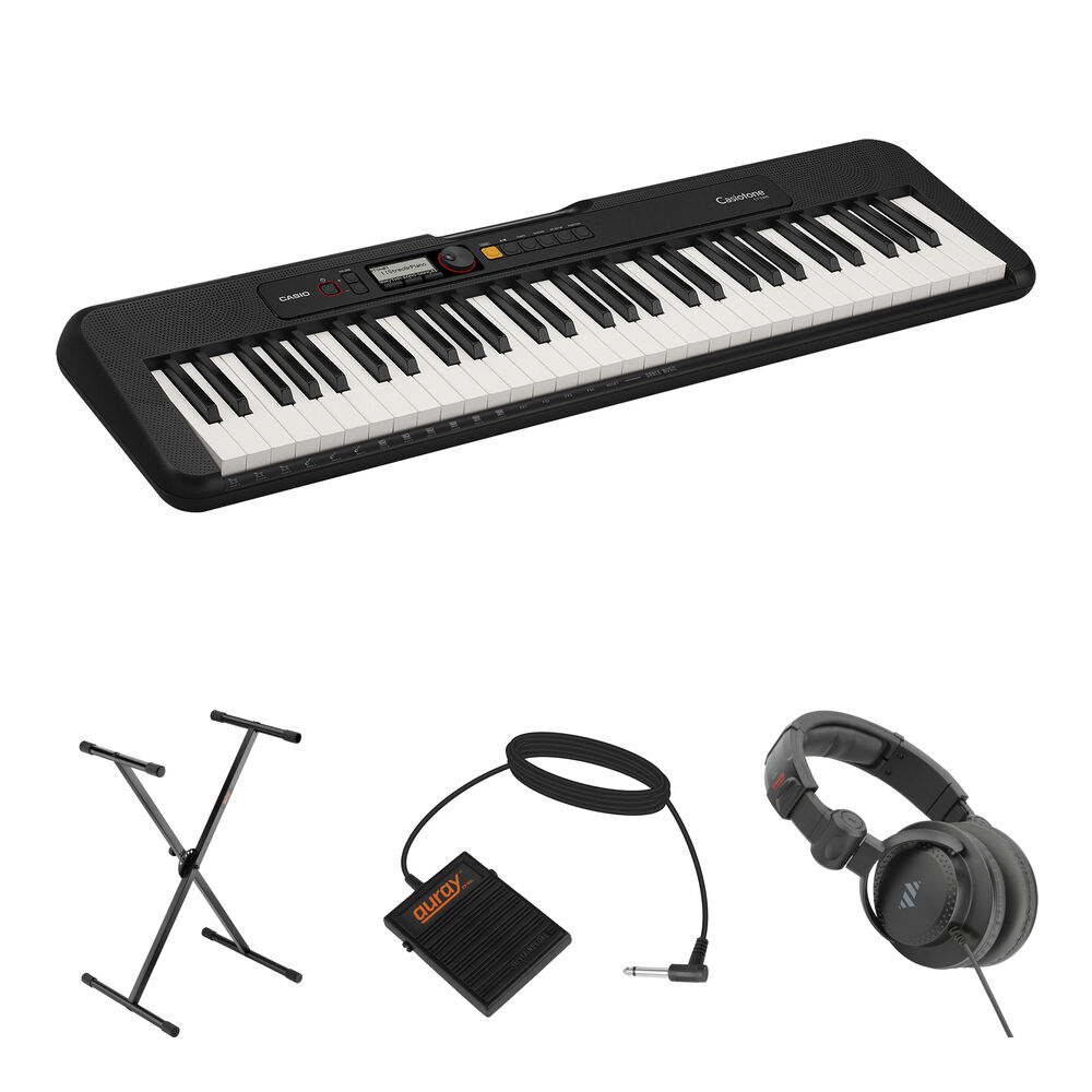 Casio Teclado Portátil CT-S200 con Soporte, Pedal y Auriculares