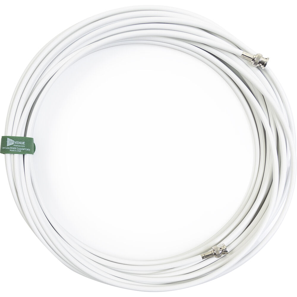 RF Venue Cable Coaxial Antena RG8X 50' Blanco BNC 50-Ohm