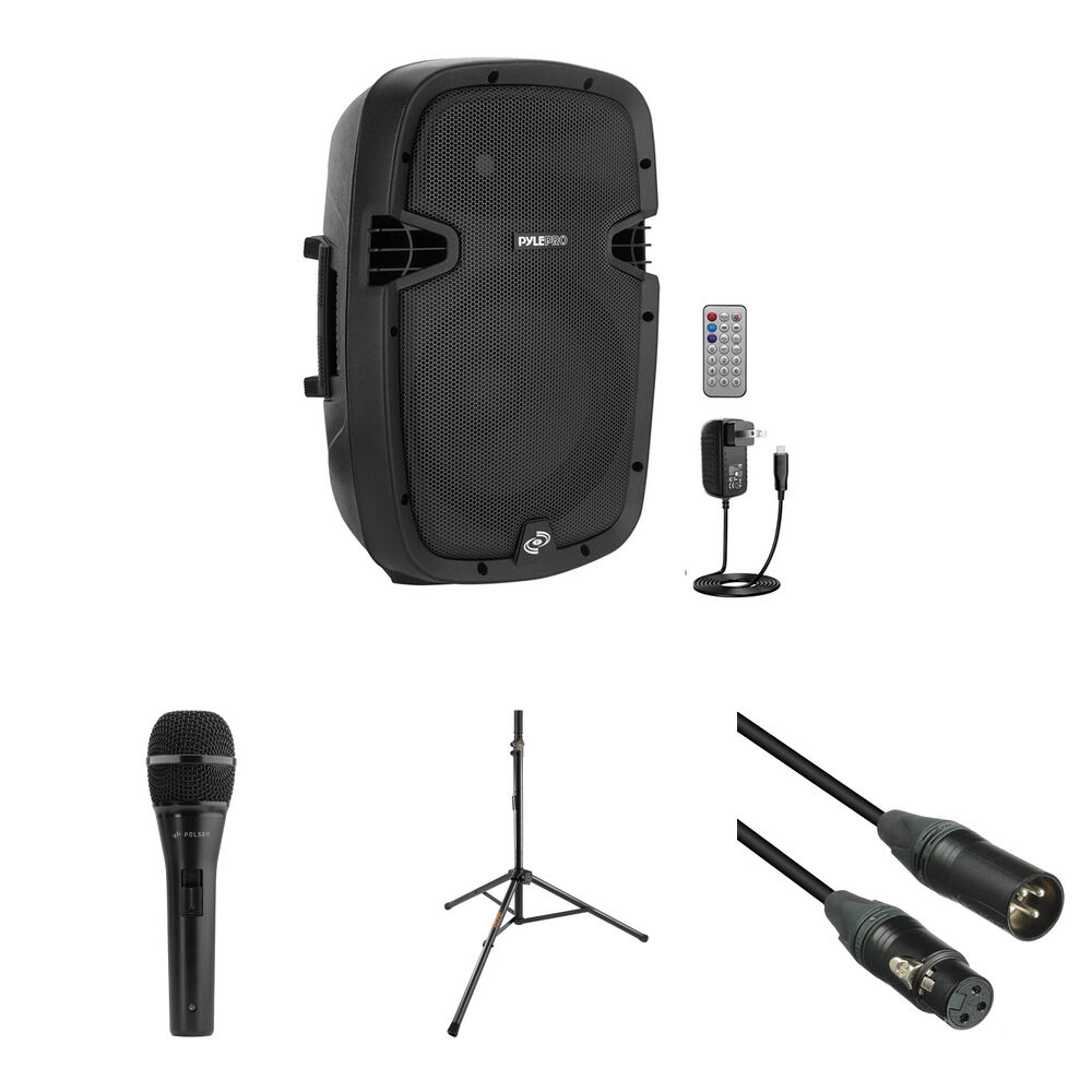 Pyle Pro Sistema PA Completo 10"" 2 Vías 700W con Micrófono y Soporte