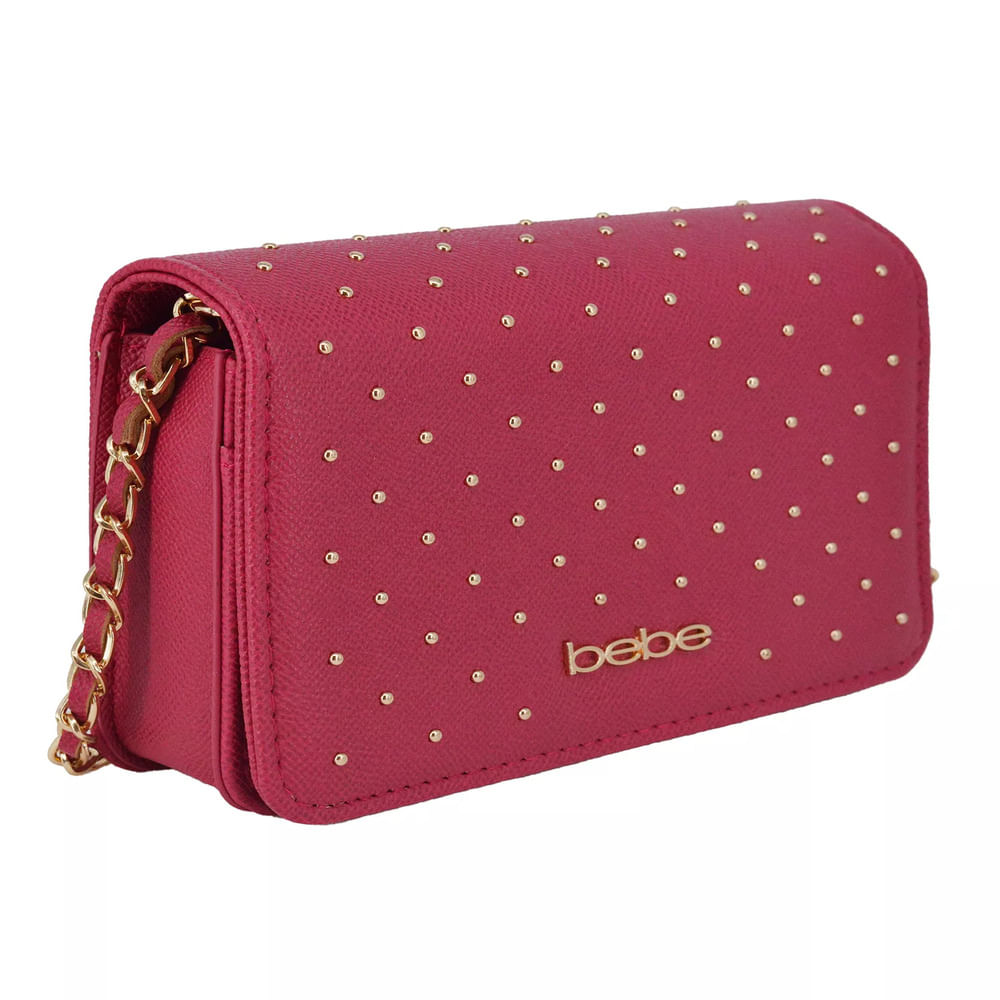 Cartera Crossbody Bebe Sagan Mini con Tachas para Mujer Fucsia
