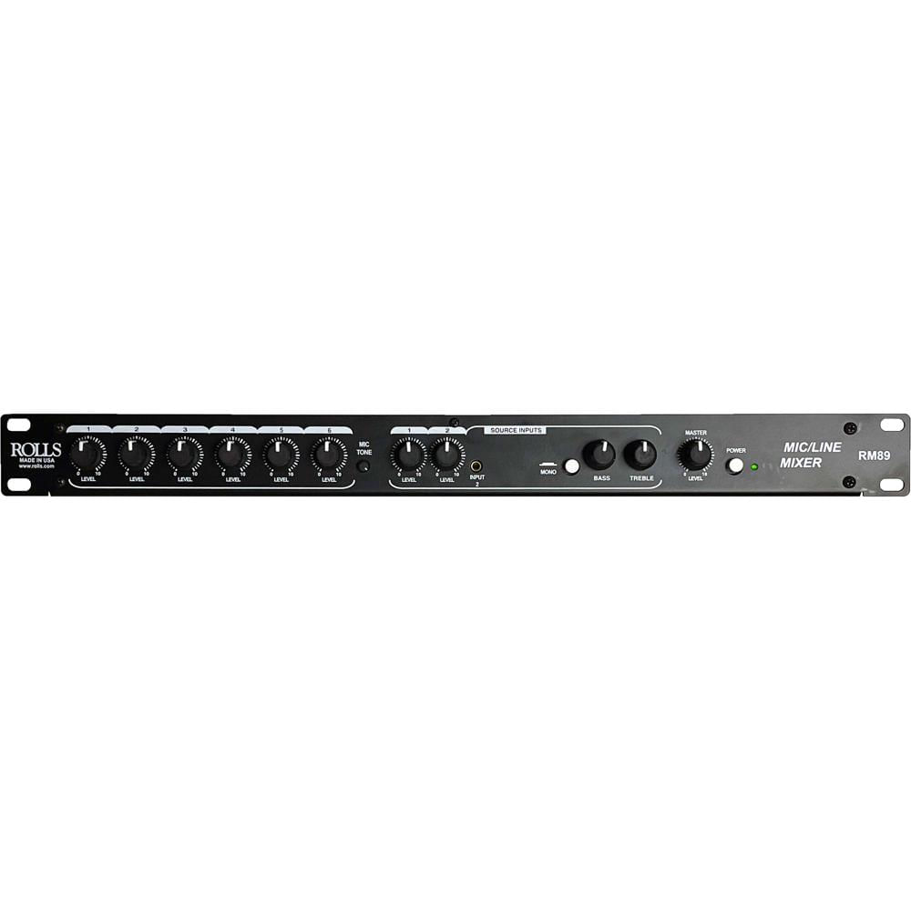 Rolls Mezclador de Micrófono/Línea RM89 8 Canales con 6 Entradas XLR y Salida RCA