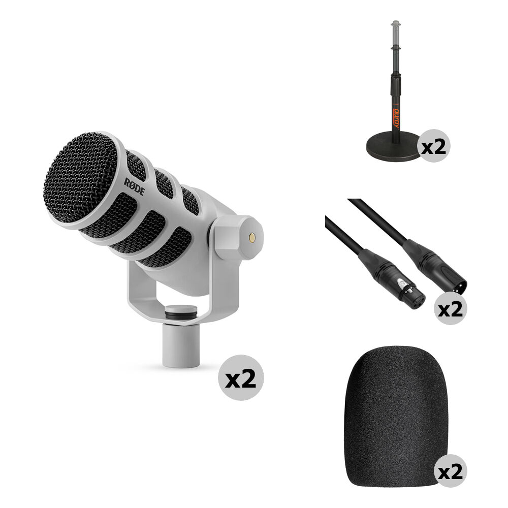 Rode PodMic Kit de Micrófono para Podcasting con Soporte de Mesa y Cable XLR de 10'