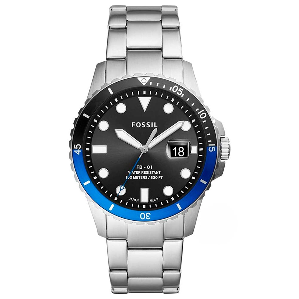 Reloj Fossil FB-01 FS5671 Fecha Acero Inoxidable Dial Negro