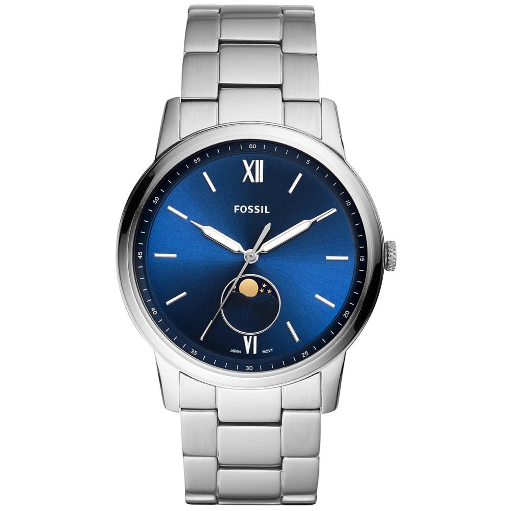 Reloj Fossil Minimalist Moonphase FS5618 Acero Inoxidable Dial Azul