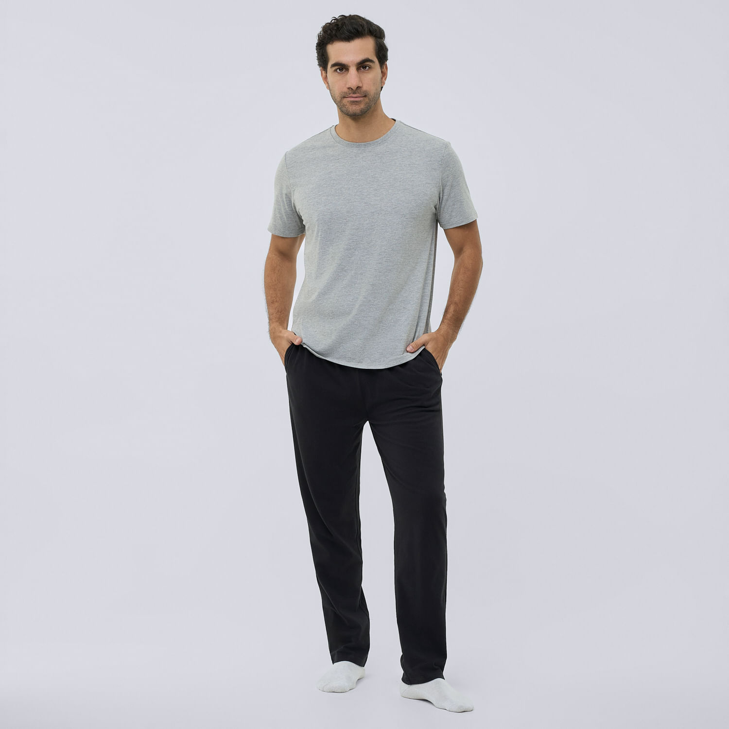 Set Pijama Hombre Manga Corta Essential Storage Gris Talla L