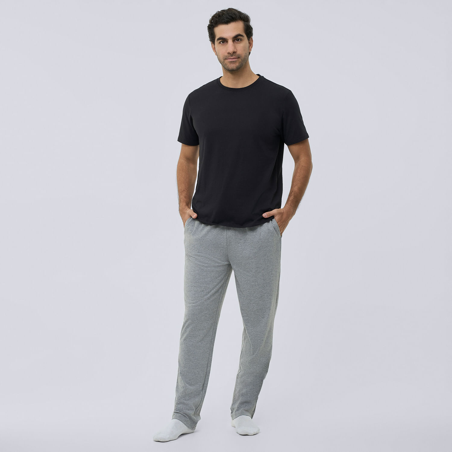Set Pijama Hombre Manga Corta Essential Storage Negro Talla M