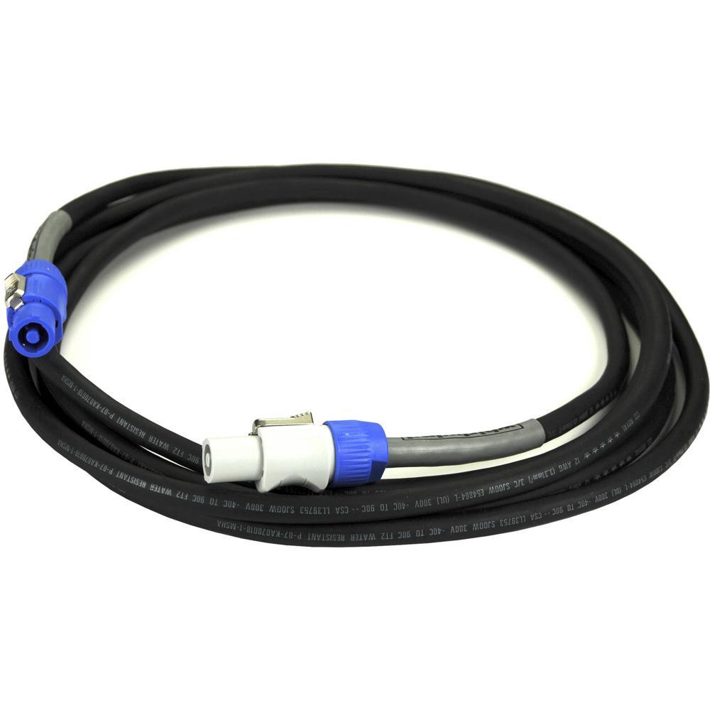 Whirlwind Cable Jumper AC Powercon NAC3 75' para PL1-420 y PL1DI, 20 A, 12 AWG, Negro