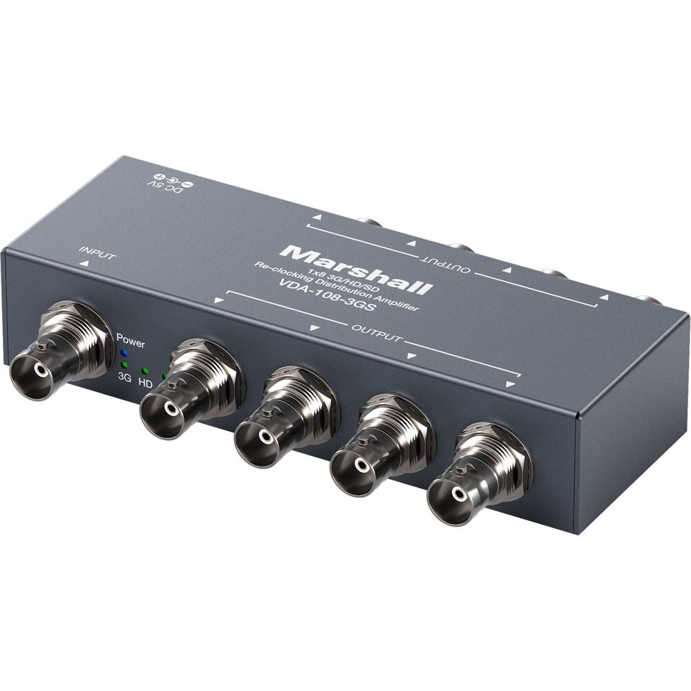 Marshall 1 x 8 3G/HD/SD-SDI Reclocking Distribution Amplifier - 8 Salidas Independientes,