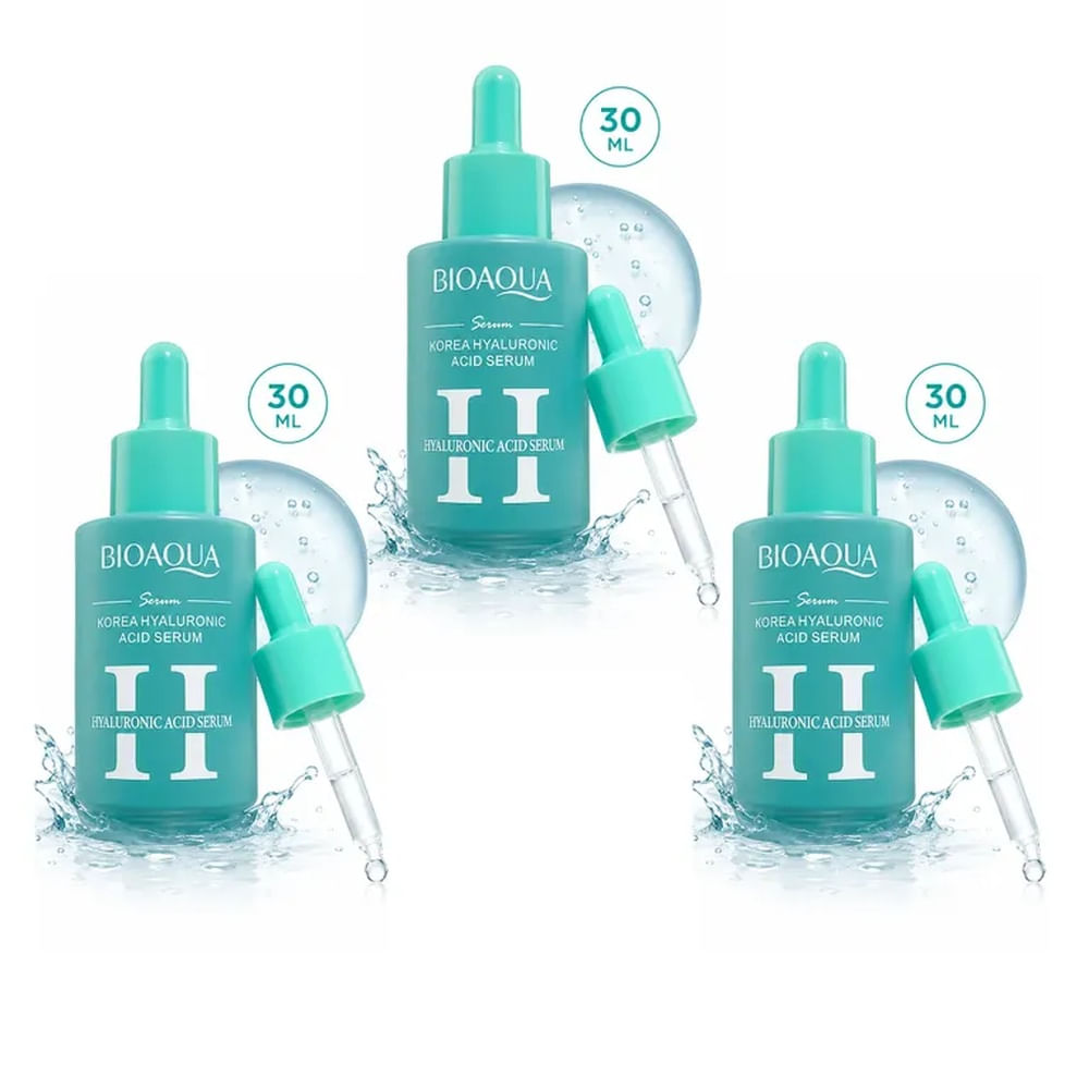 PACK X 3 SÉRUM FACIAL KOREA HYALURONIC ACID 30 ML BIOAQUA HIDRATACION POFUNDA