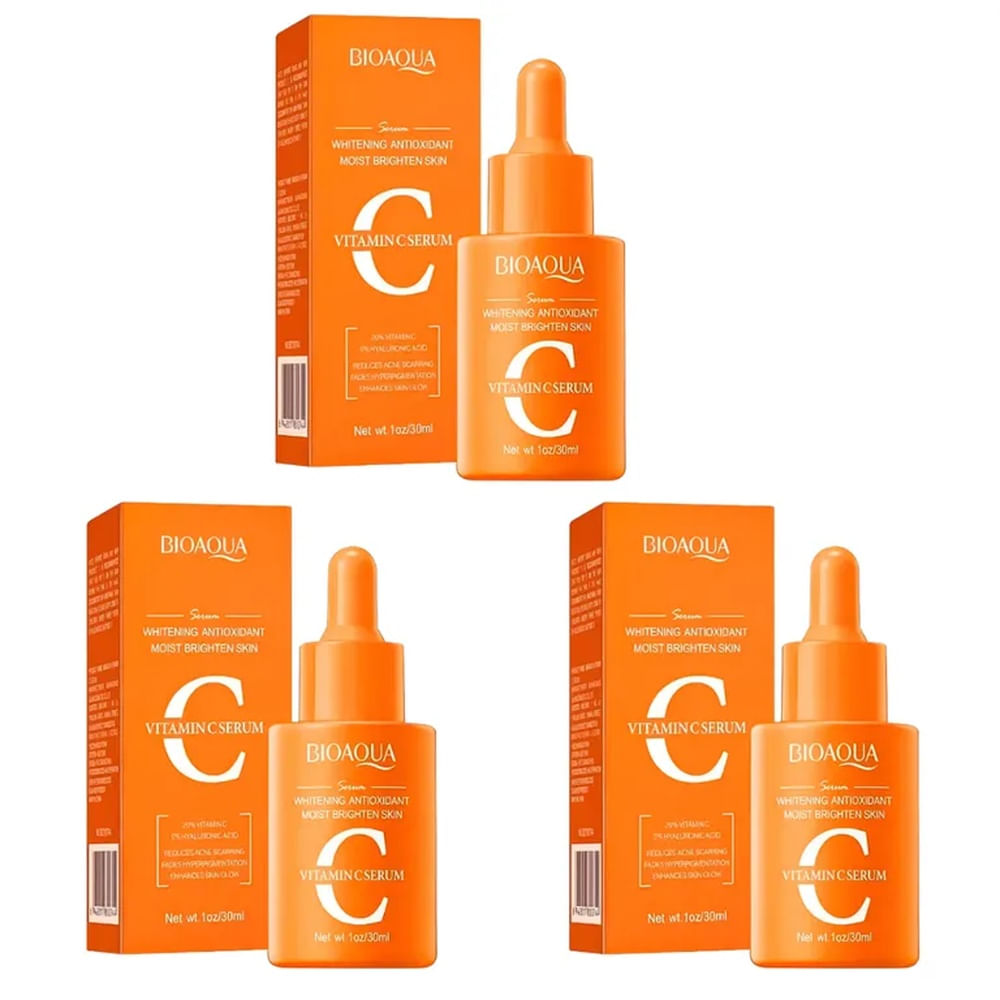 PACK X3 SERUM CALIFORNIA VITAMINA C 30 ML BIOAQUA – ILUMINA, UNIFICA E HIDRATA LA PIEL