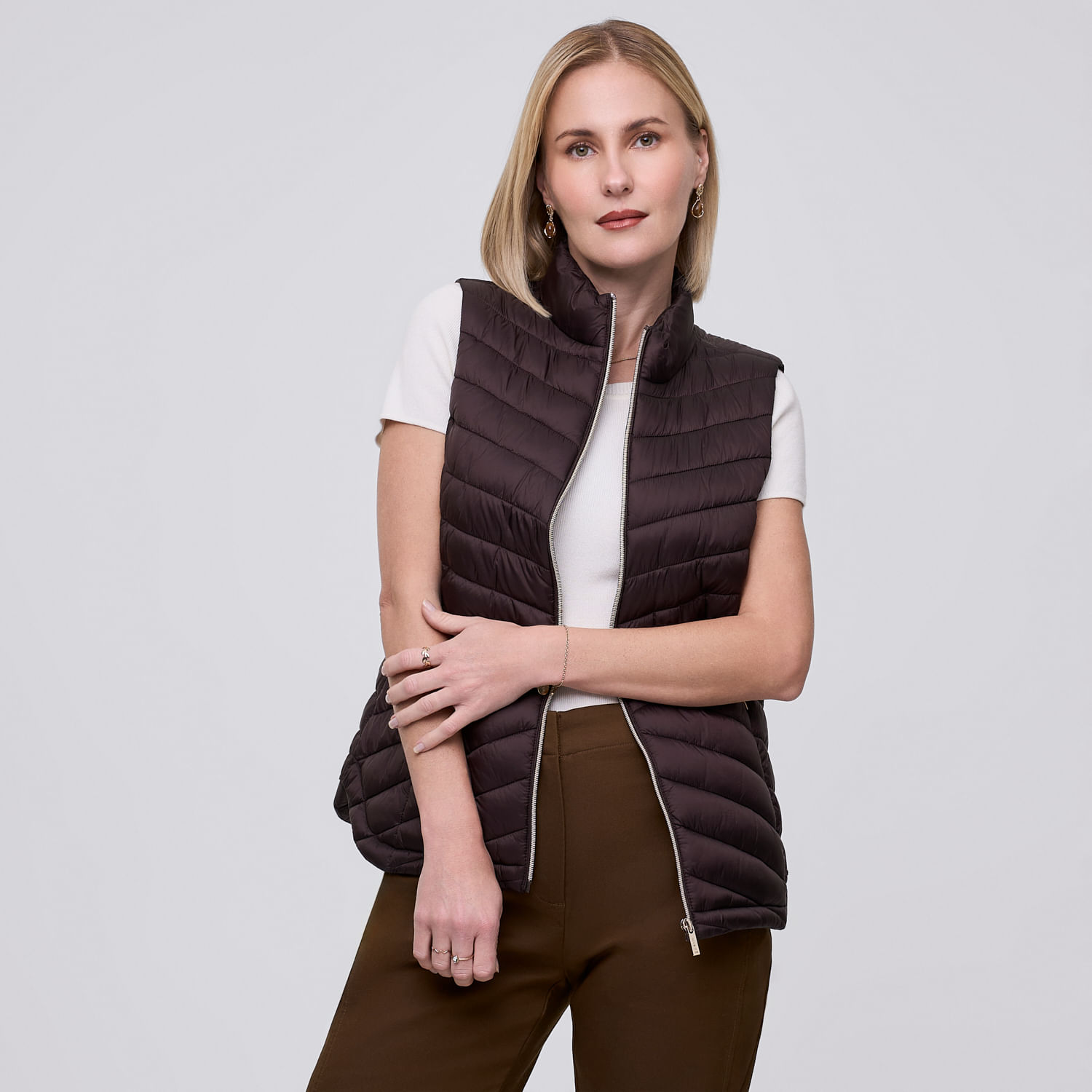 Chaleco Mujer Fancy Zafin Café Xl