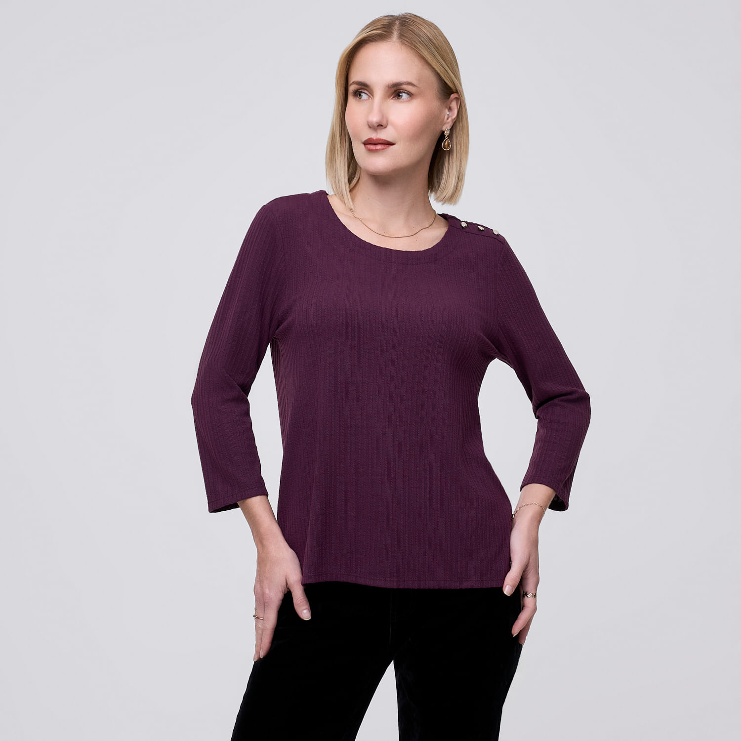 Polo Mujer Snaps Zafin Manga 3/4 Morado L