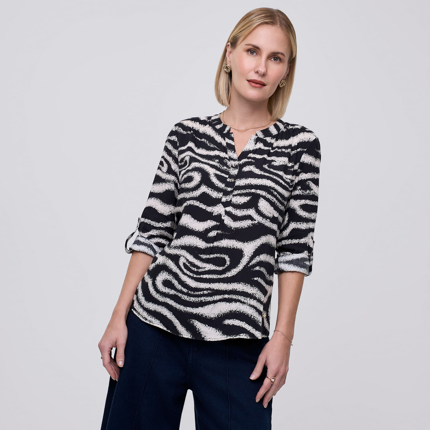 Blusa Mujer Basic Zafin Manga Larga Combo1 Xl