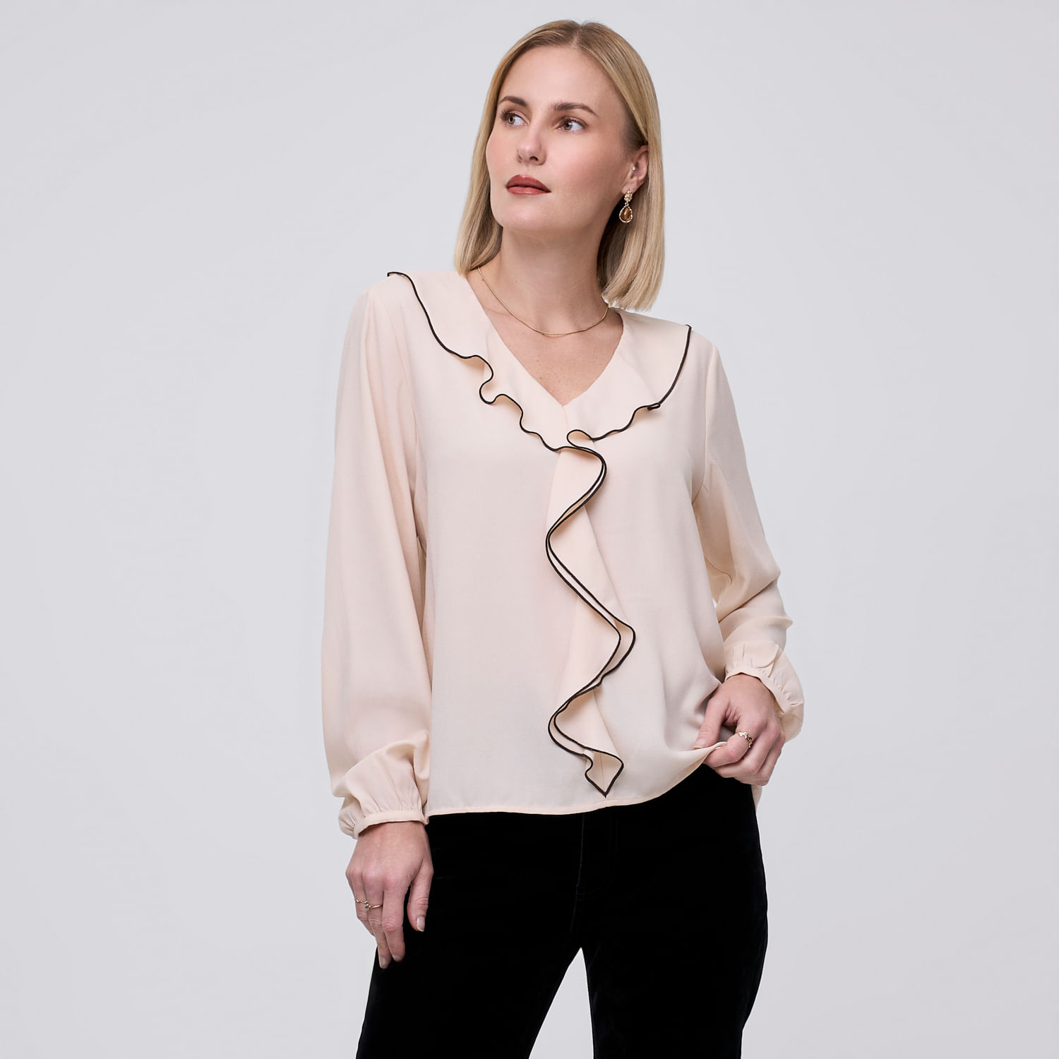 Blusa Mujer Bobos Zafin Manga Larga Crema L
