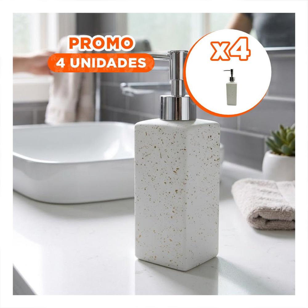 Pack4 Dosificador para Locion de Manos Rectangular con Puntos Dorados  YPapel Regalo