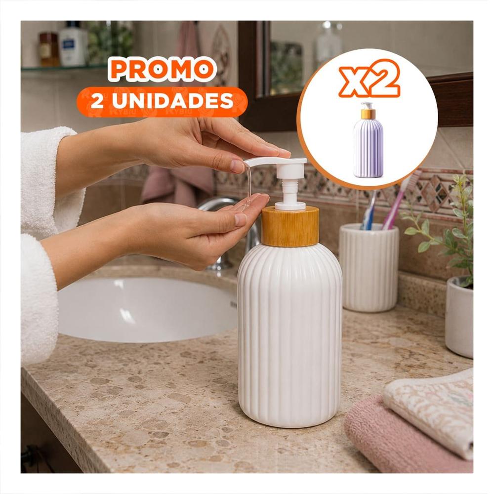 Pack2 Dosificador para Gel Antibacterial Cilindro Color Blanco 7x19cm YPapel Regalo