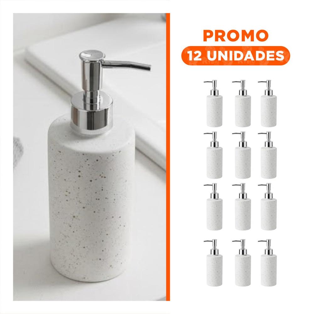 Pack12 Contenedor para Bano Cilindro Blanco con Acabado Dorado YRegalo Sticker