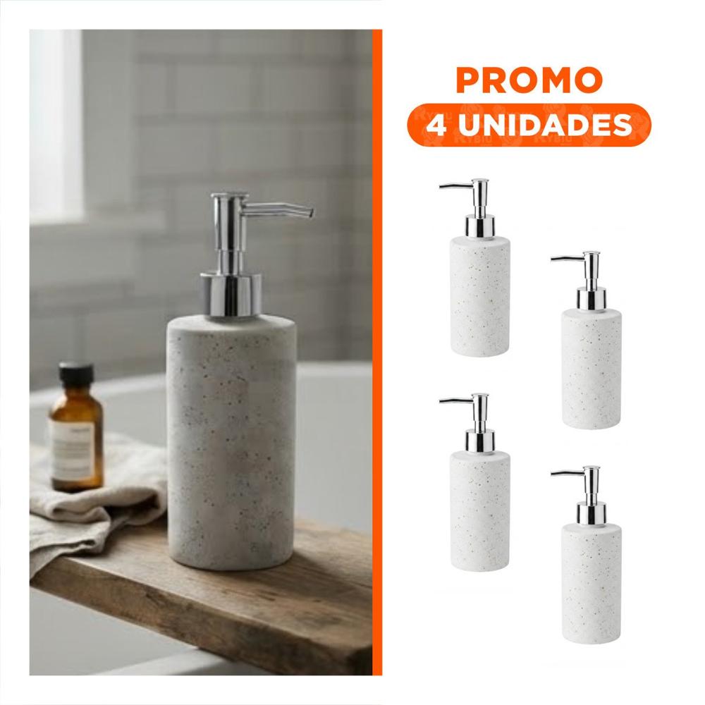 Pack4 Dispensador Multiuso Cilindro Blanco con Acabado Dorado  YRegalo Sticker