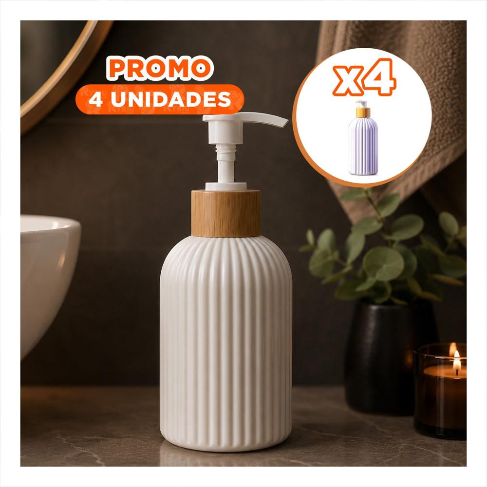 Pack4 Envase para Alcohol Liquido Cilindro Color Blanco con Acabado Dorado 7x19cm
