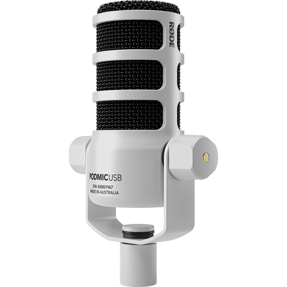 RODE PodMic USB Micrófono Dinámico de Transmisión Blanco con Salidas XLR y USB-C, Filtr