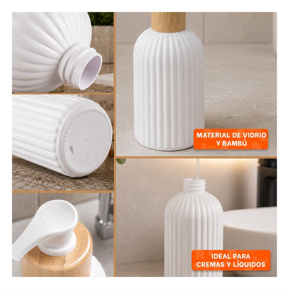 Dispensador para Locion Cilindro Color Blanco con Rayas 7x19cm