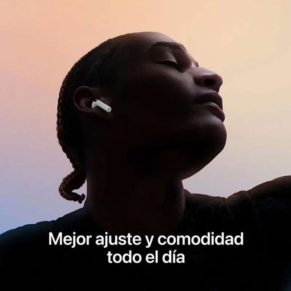 Audífonos bluetooth Apple AirPods 4ta generación hasta 30 horas IP54 blanco