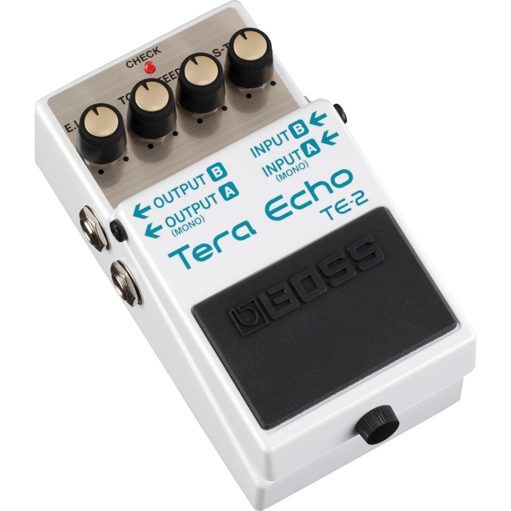 BOSS Pedal de Efecto TE-2 Tera Echo - Eco y Ambiencia, Función Freeze, Entradas/Salidas M
