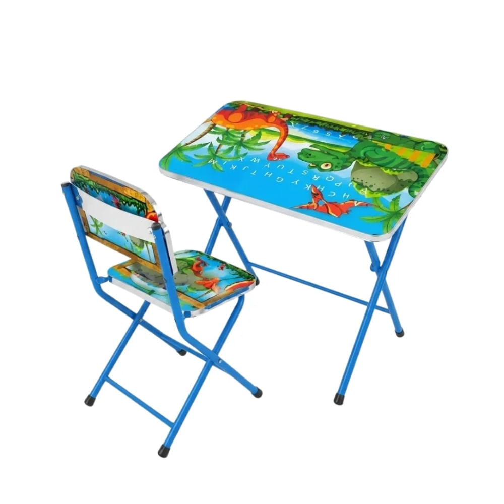 Set Escritorio y Silla Portatil Diseño Mundo Dinosaurio para Niños