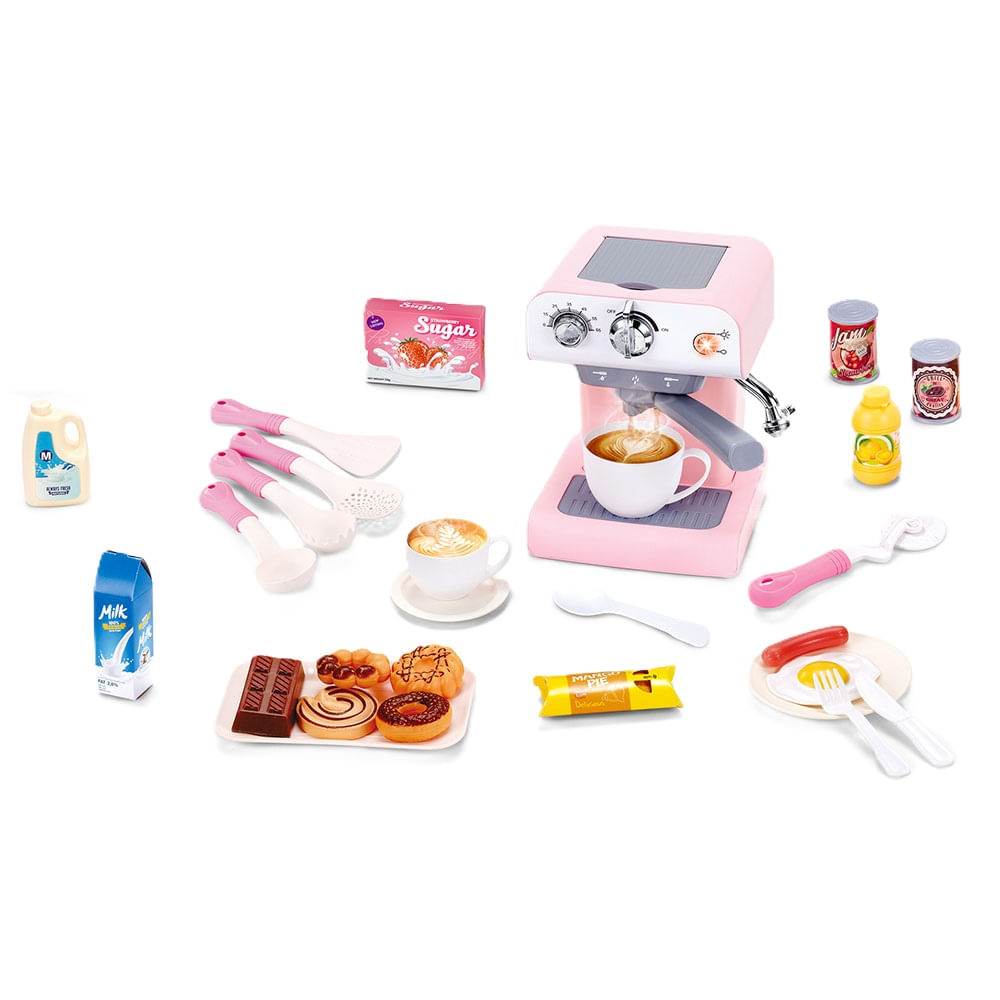 Cafetera Rosada Deluxe con 25 Accesorios