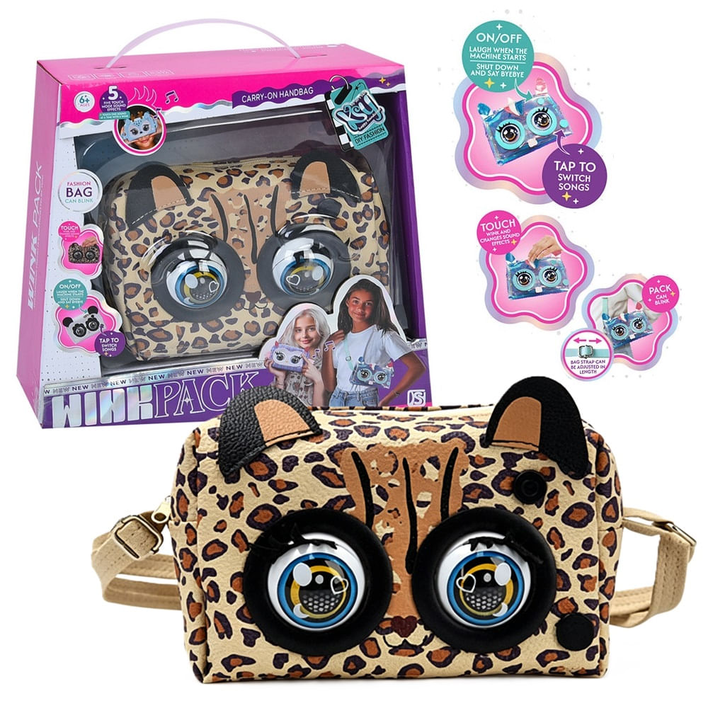 KSY Cartera Interactiva para Niñas Leopardo