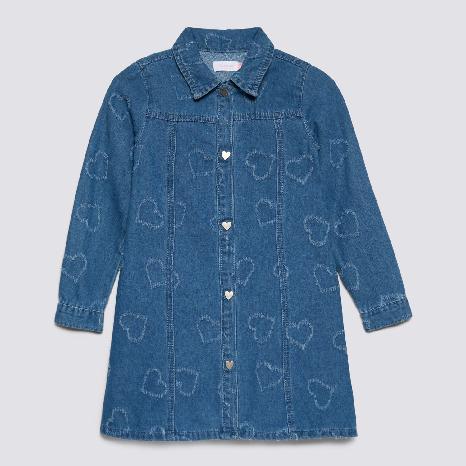 Vestido Manga Larga Niña Denim Heart Circus Azul Talla 8