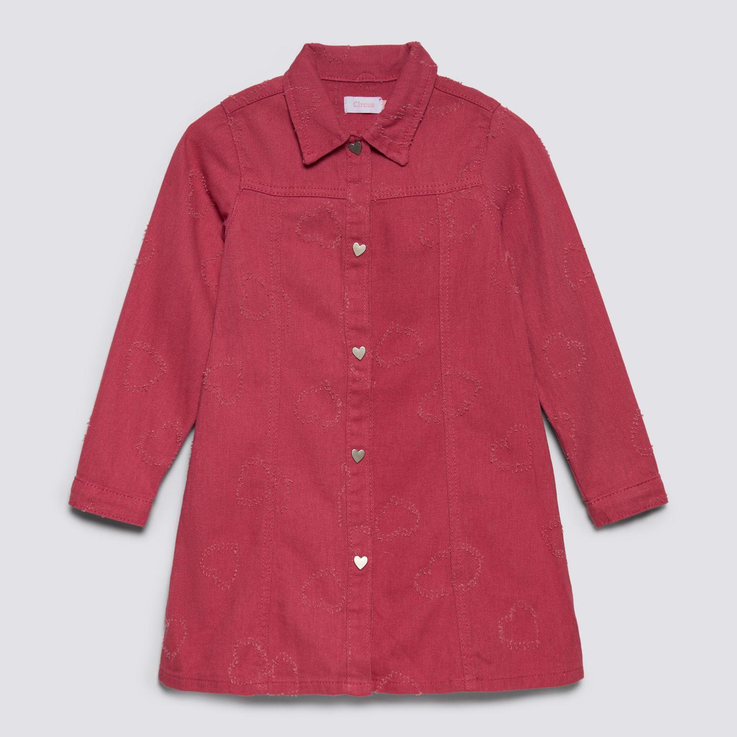 Vestido Manga Larga Niña Denim Heart Circus Fresa Talla 4