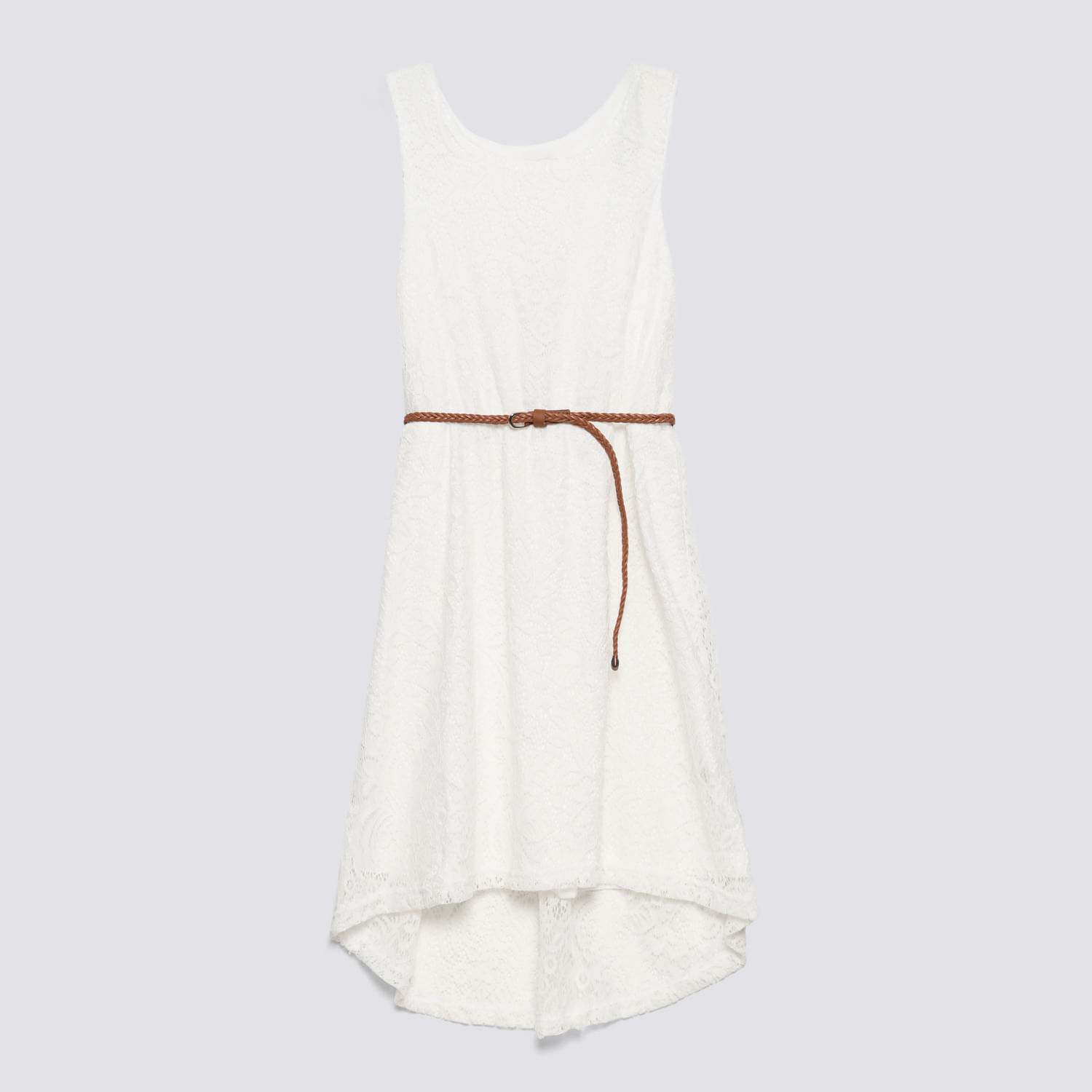 Vestido Teen Niña Lace Correa Zubito Ecru Talla 16