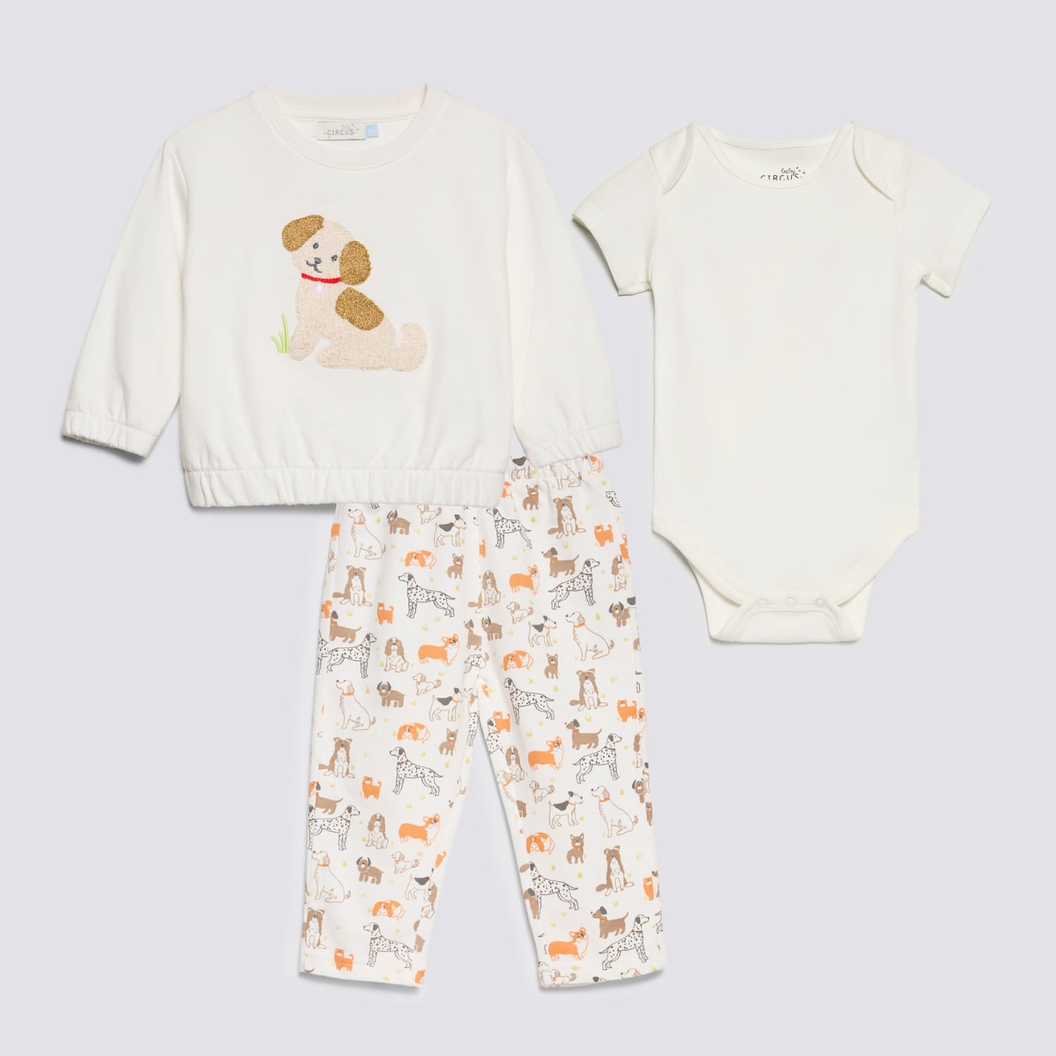 Conjunto Recién Nacido Print Baby Circus Celeste Talla 12M