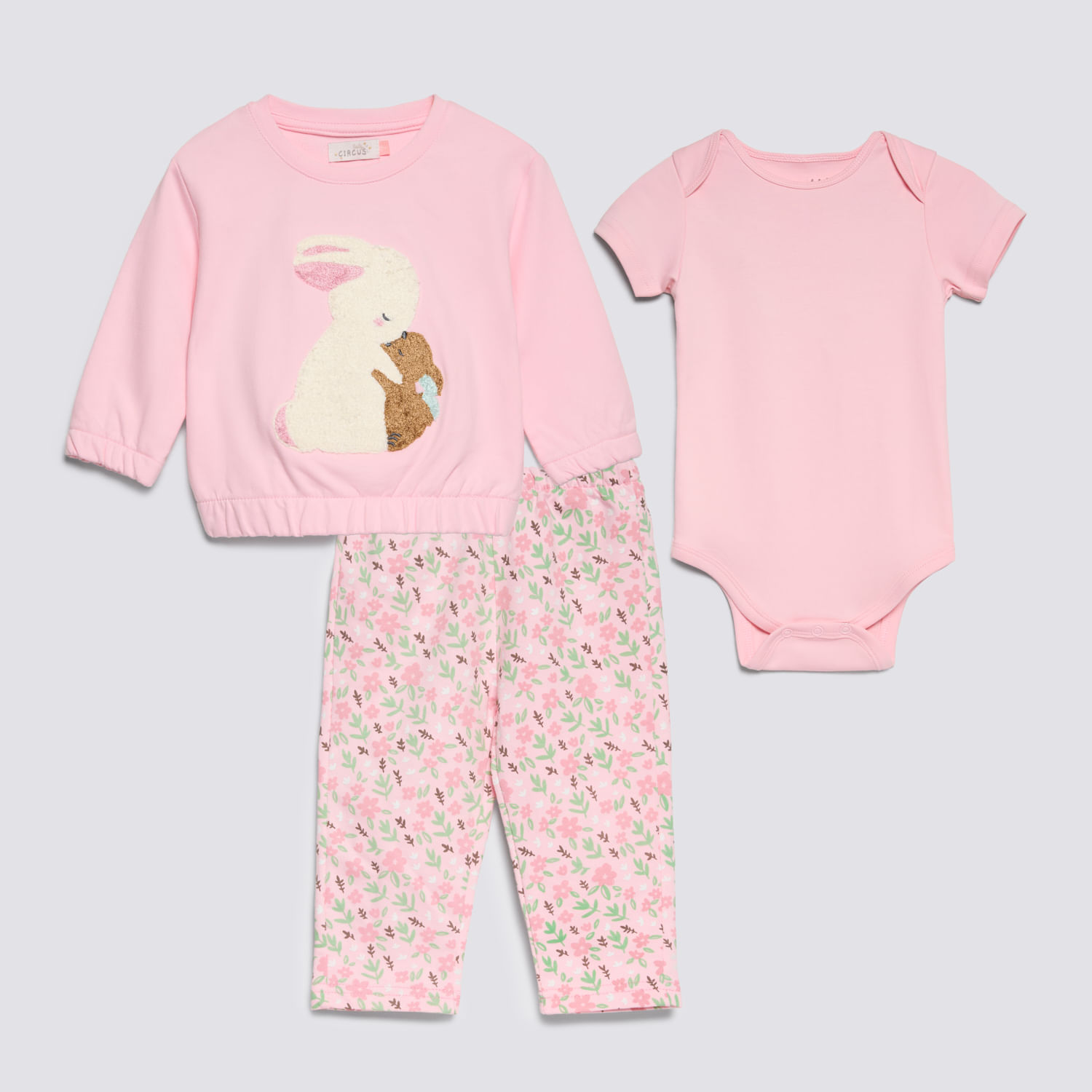 Conjunto Recién Nacido Print Baby Circus Rosado Talla 36M
