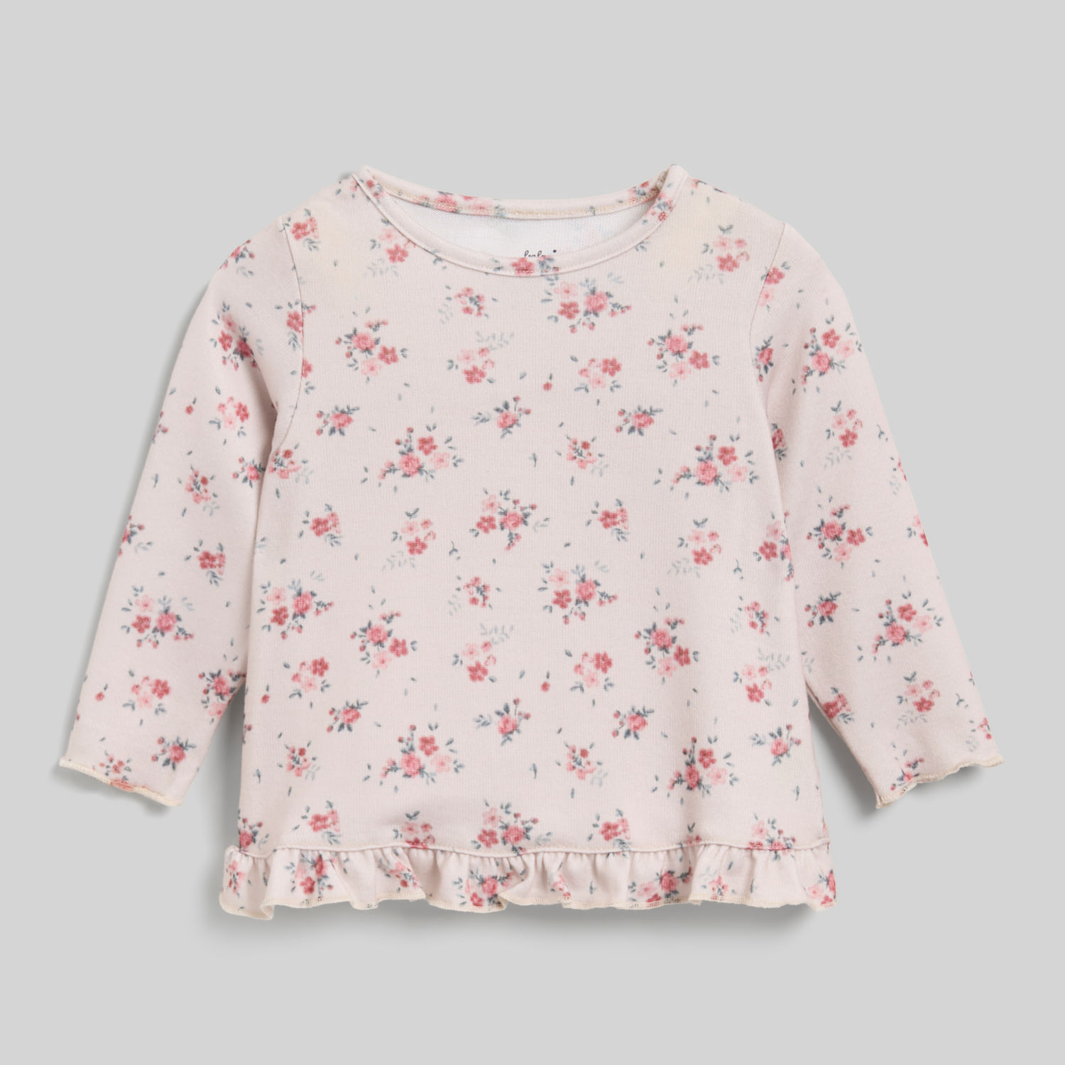 Polo Manga Larga Bebé Niña Full Print Baby Circus Beige Talla 24M