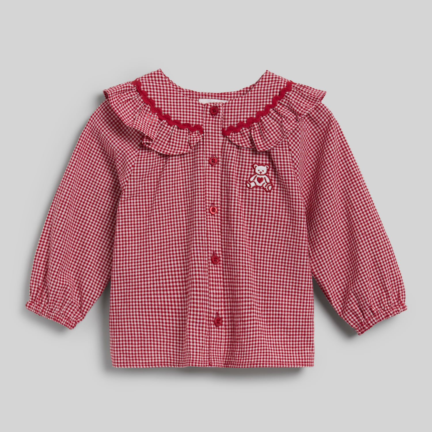 Blusa Bebé Niña Country Checks Baby Circus Guinda Talla 36M