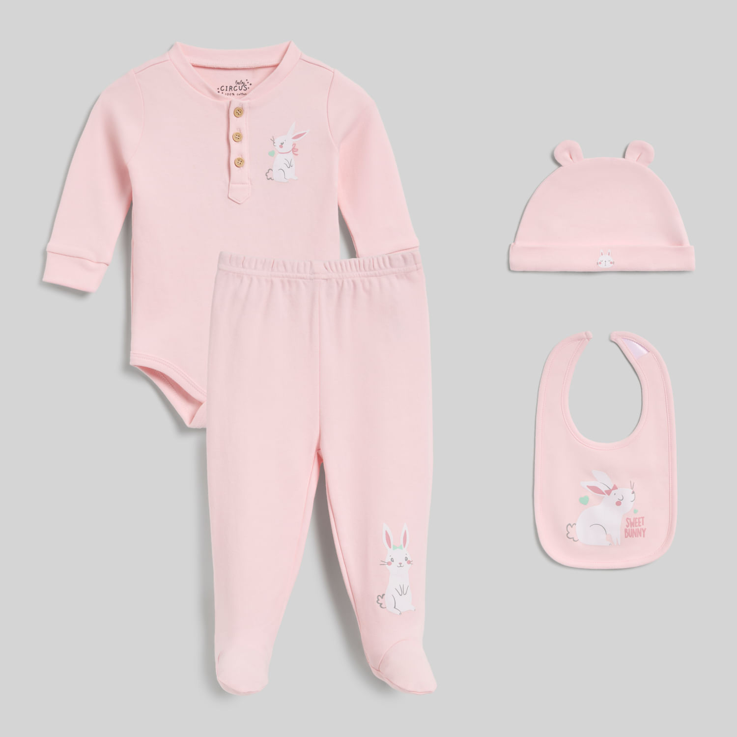 Pack Bebé Recién Nacido Clinical Baby Circus Rosado Talla 0M