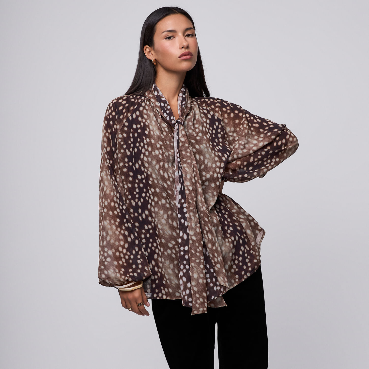 Blusa Mujer Dots Malabar Manga Larga Combo1 S