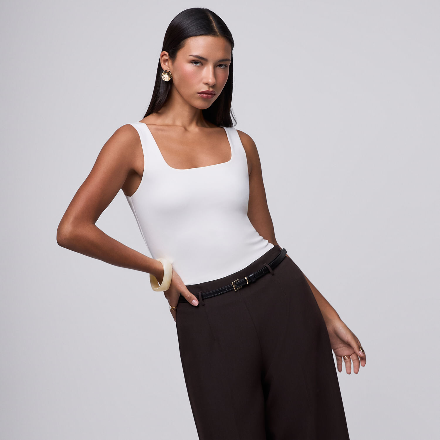 Polo Mujer Square Malabar Sin Manga Blanco M