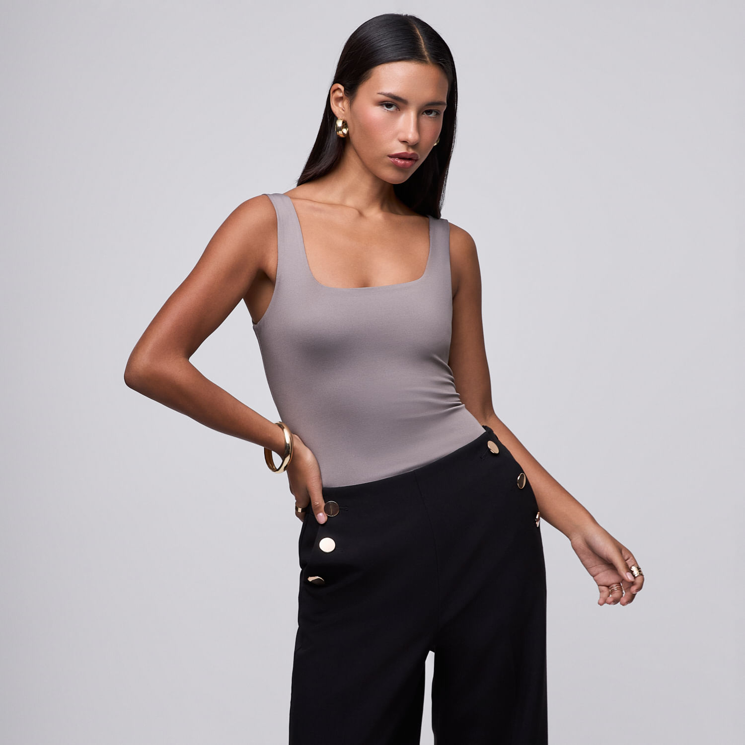 Polo Mujer Square Malabar Sin Manga Taupe M