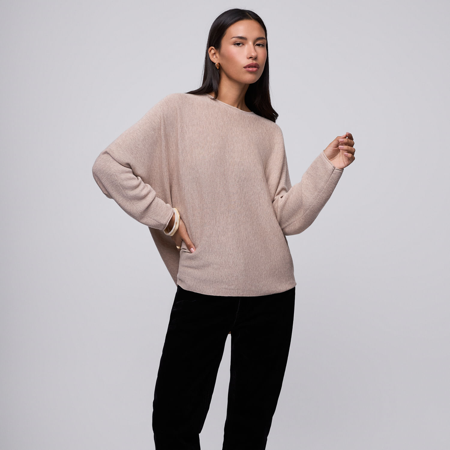 Chompa Mujer Relax Malabar Manga Larga Beige L
