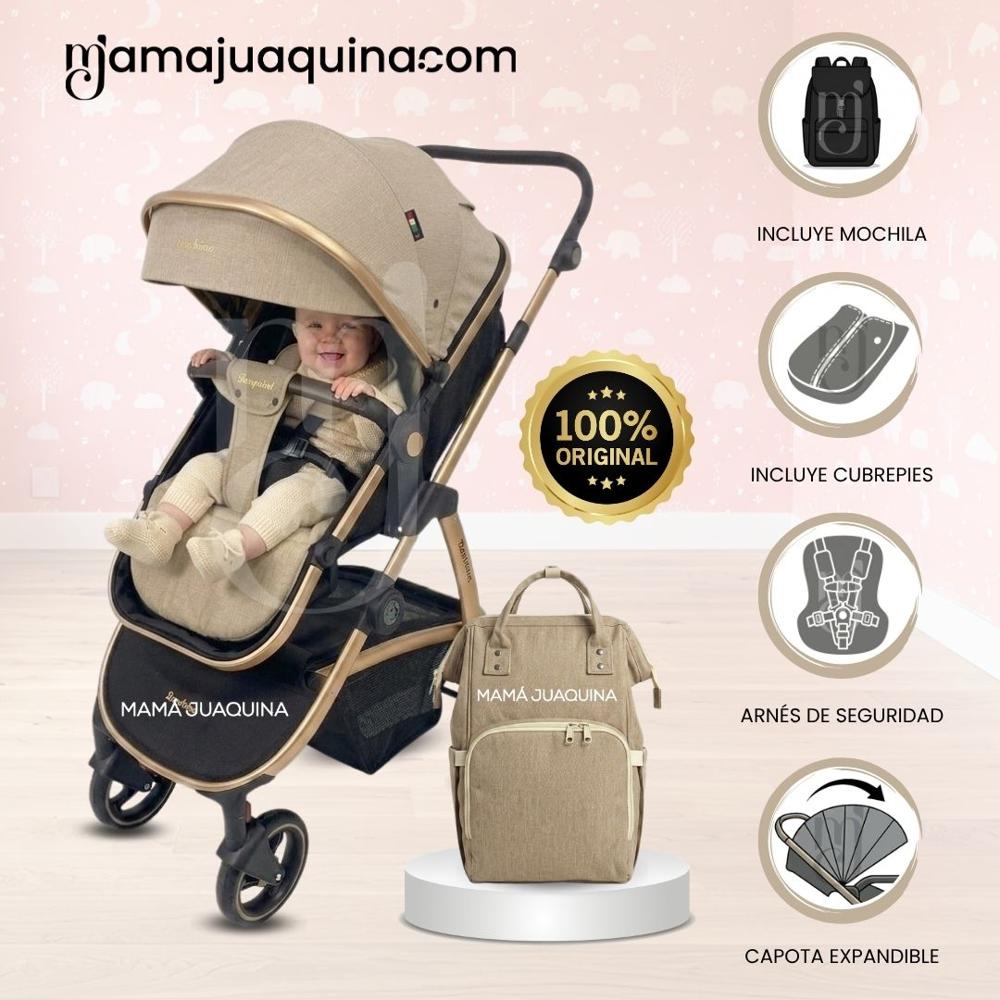 Coche Moisés Travel System SPEED PRINCE MINUS con Mochila Pañalera Beige