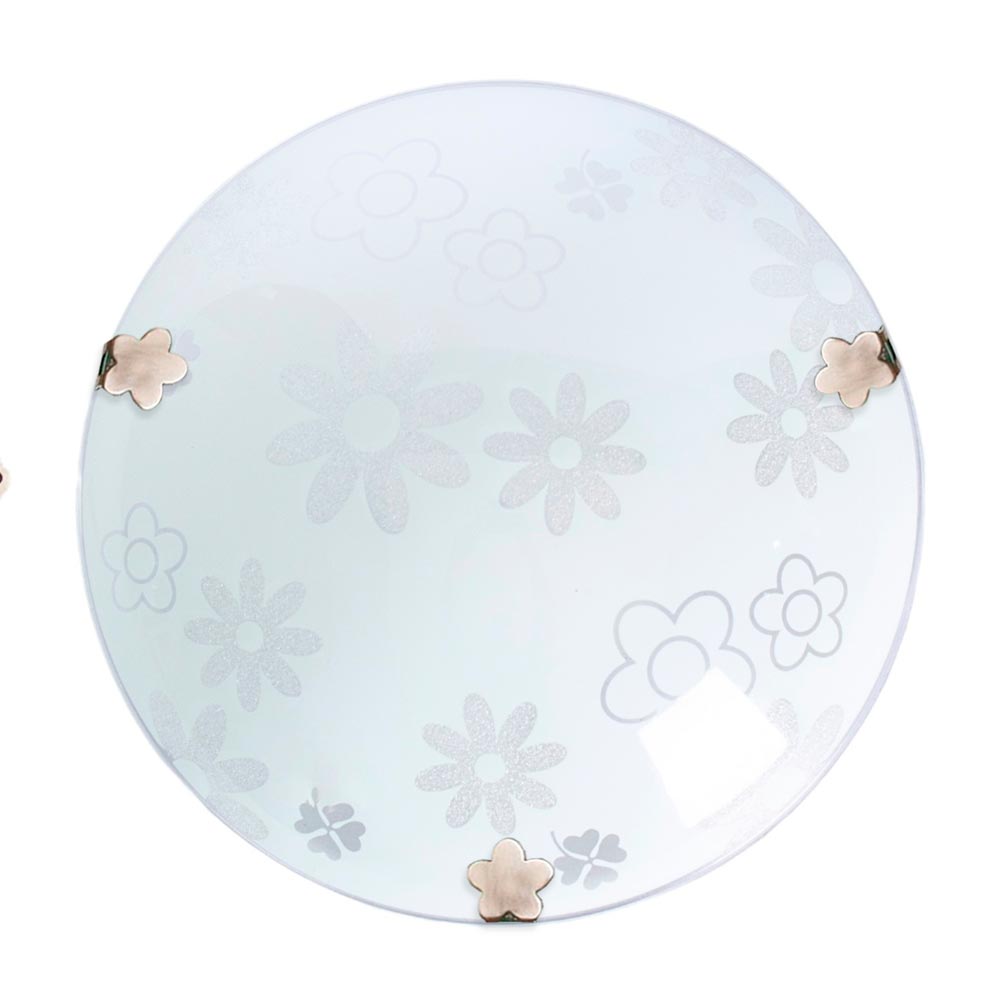 Plafón Infantil Orange Modelo Flores Redondo 30 cm con Diseño de Flores