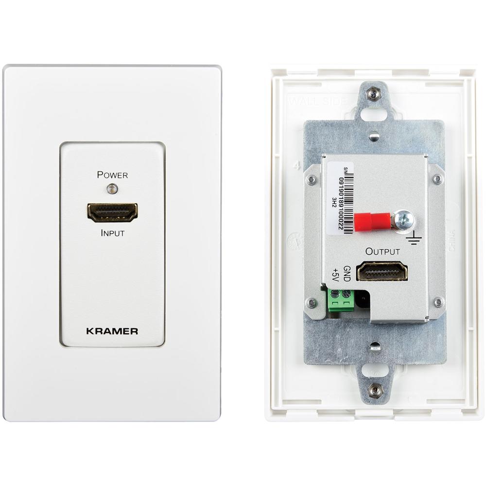 Kramer Extensor HDMI de Pared WP-3H2 4K HDR Blanco - Extiende Señal 4K60 hasta 66'