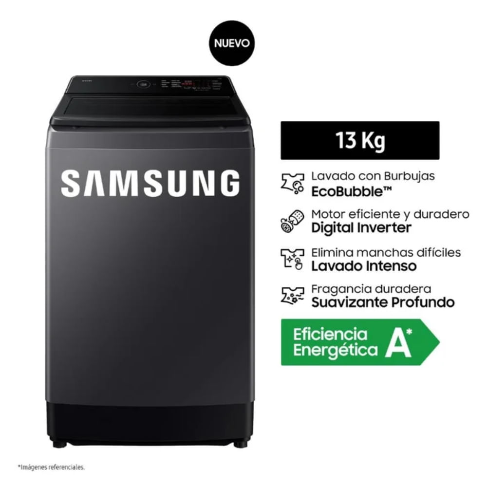 Lavadora Samsung 13KG EcoBubble WA40F13E4CPE Gris