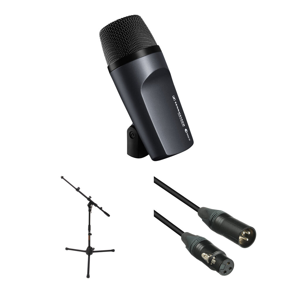 Sennheiser e 602 II Micrófono Cardioide para Instrumentos con Soporte Tripode y Cable XLR